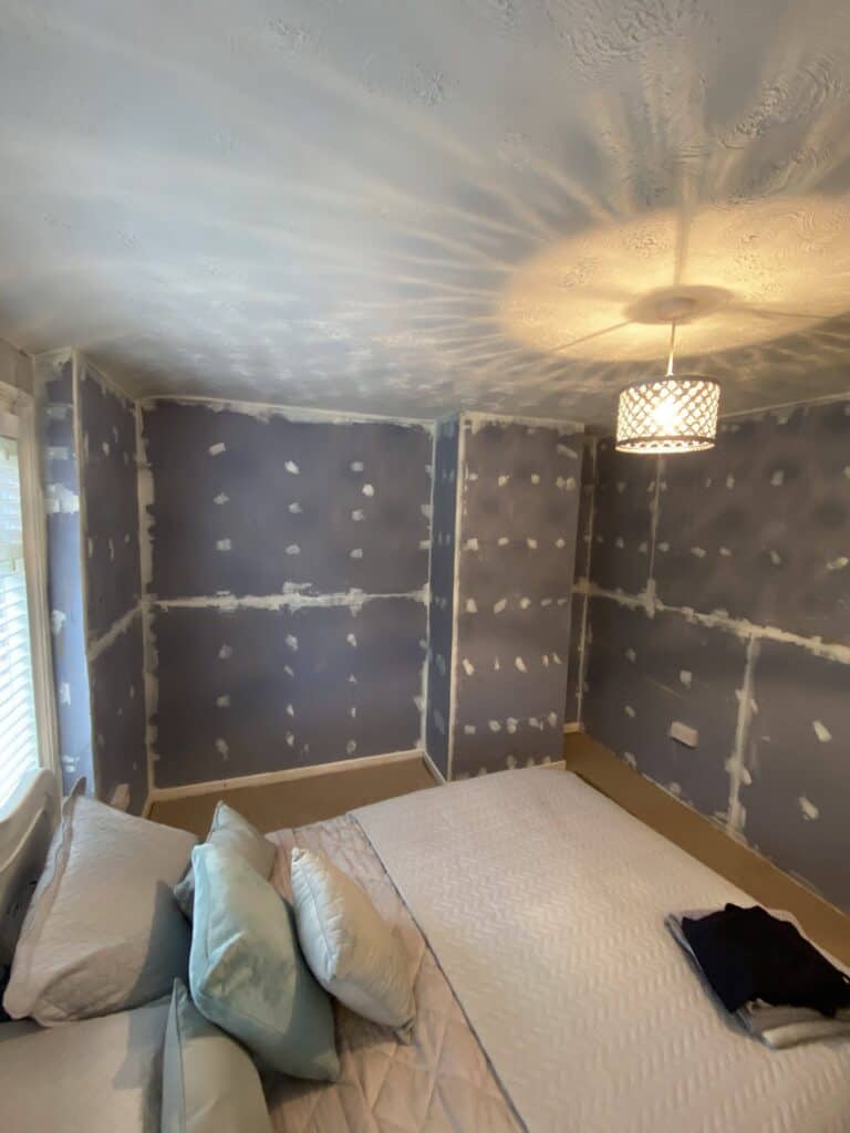 Soundproofed lounge pre plaster finish